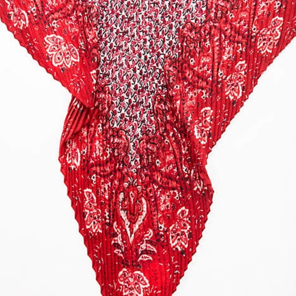 J. Jill NWT Pleated Mixed-Paisley Square Scarf - Picture 2 of 9